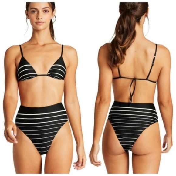 Vitamin A Sol Top Barcelona Bottom Bikini Stripe - Picture 1 of 8